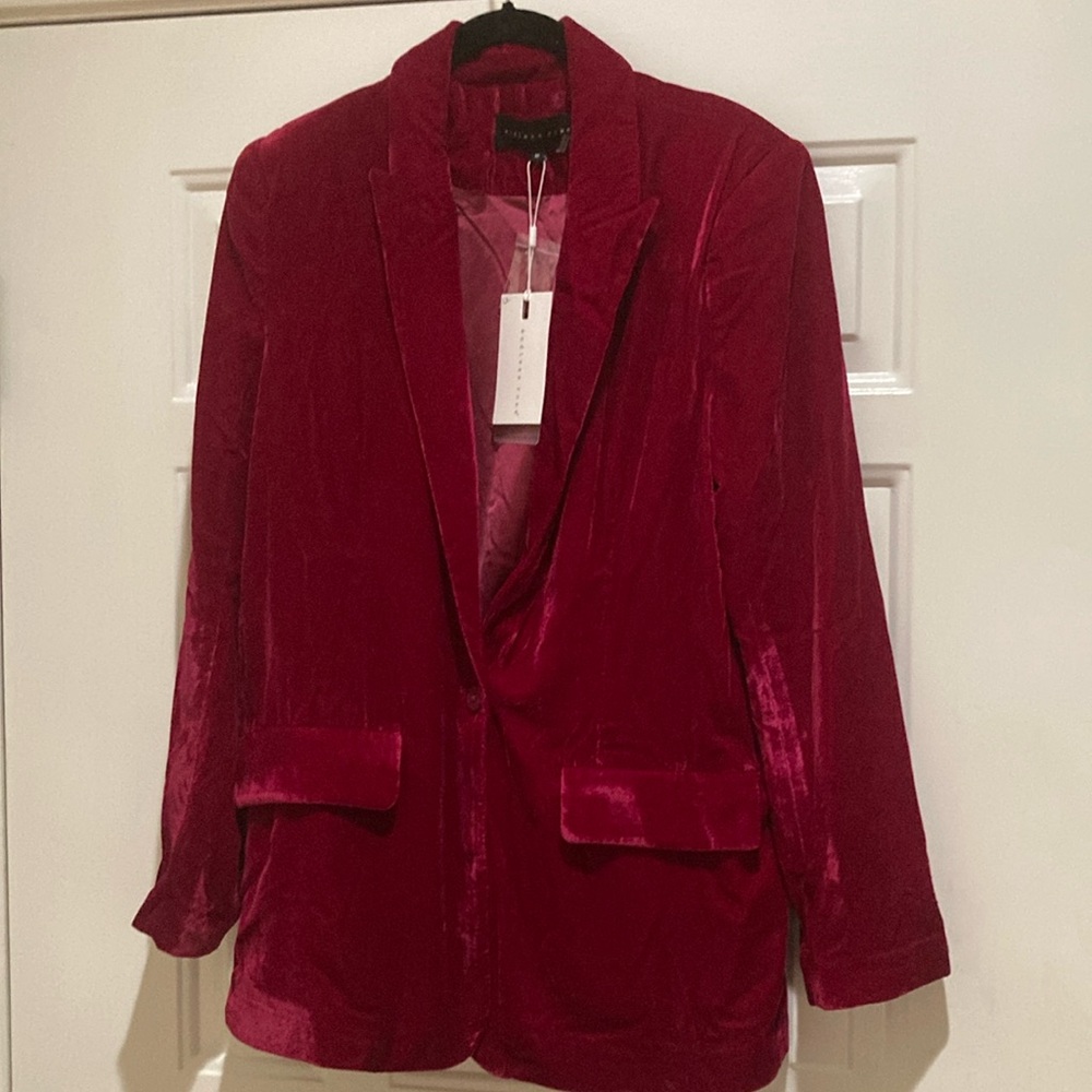 Endless Rose Velvet Fuchia Blazer
